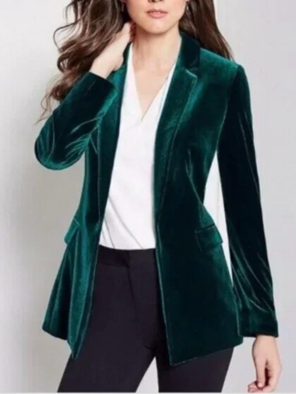 🌾 ANTONIO MELANI Emerald Green Velvet Blazer - Picture 5 of 6